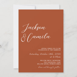 Convite de Casamento Foto Boho Terracota Outono