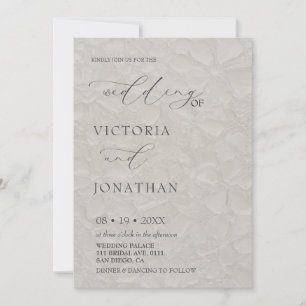 Convite de Casamento Foto Branco Moderno Cinza Cla