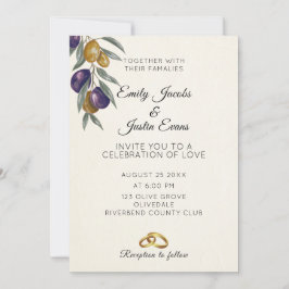Convite de Casamento Foto com Aquarela Elegante de