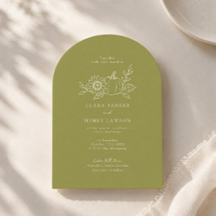 Convite de Casamento Foto de Girassol de Abóbora V