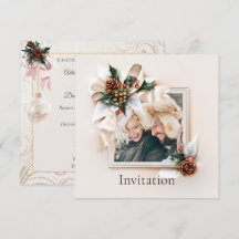 Convite de Casamento Foto de Inverno Elegante