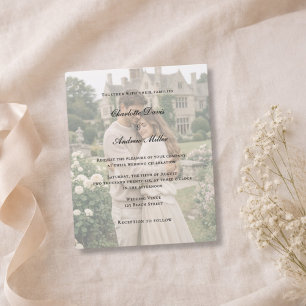 Convite de Casamento Foto Elegante Moderno