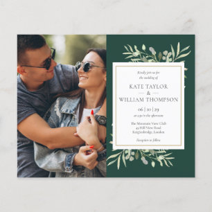 Convite de Casamento Foto Esmeralda Economia