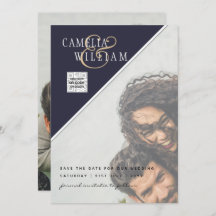 Convite de casamento FOTO moderno CÓDIGO QR RSVP A