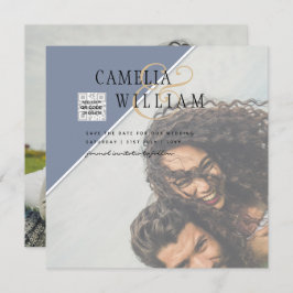 Convite de casamento FOTO moderno CÓDIGO QR RSVP A