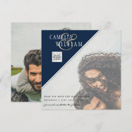 Convite de casamento FOTO moderno CÓDIGO QR RSVP A