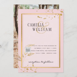 Convite de casamento FOTO moderno CÓDIGO QR RSVP B