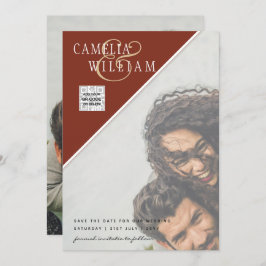 Convite de casamento FOTO moderno CÓDIGO QR RSVP C