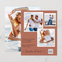 Convite de casamento FOTO moderno CÓDIGO QR RSVP C