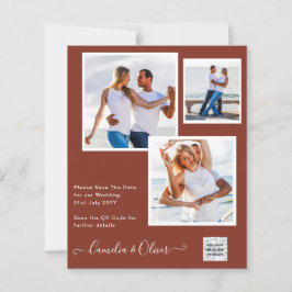 Convite de casamento FOTO moderno CÓDIGO QR RSVP C