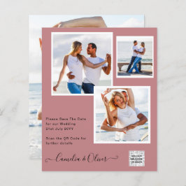 Convite de casamento FOTO moderno CÓDIGO QR RSVP D