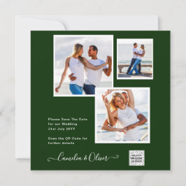 Convite de casamento FOTO Moderno CÓDIGO QR Rsvp V