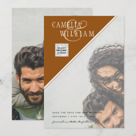 Convite de Casamento FOTO Moderno com QR CODE RSVP