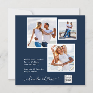 Convite de Casamento FOTO Moderno com QR CODE RSVP