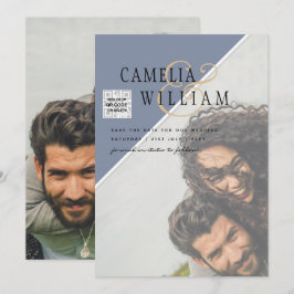 Convite de Casamento FOTO Moderno com QR CODE RSVP