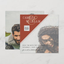 Convite de Casamento FOTO Moderno com QR CODE RSVP