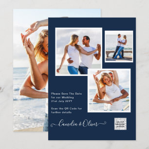 Convite de Casamento FOTO Moderno com QR CODE RSVP