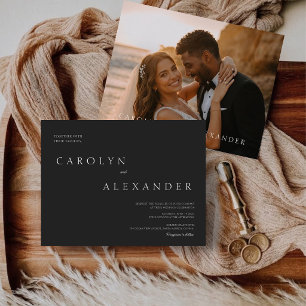 Convite de Casamento Foto Moderno Elegante Orçamen