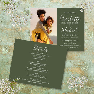 Convite de Casamento Foto Oliva Verde Orçamento Tu
