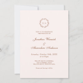 Convite de Casamento Foto Outono Terracota e Creme