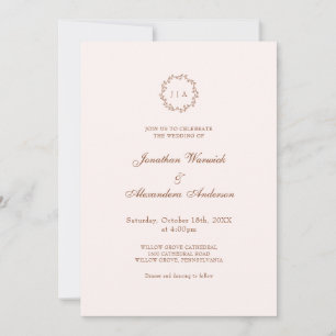 Convite de Casamento Foto Outono Terracota e Creme