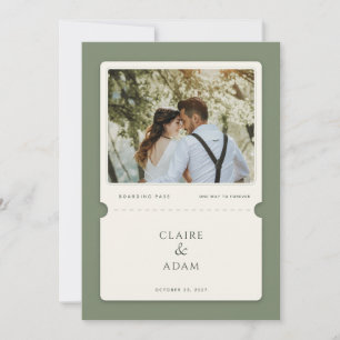 Convite de Casamento Foto Passagem de Embarque Via
