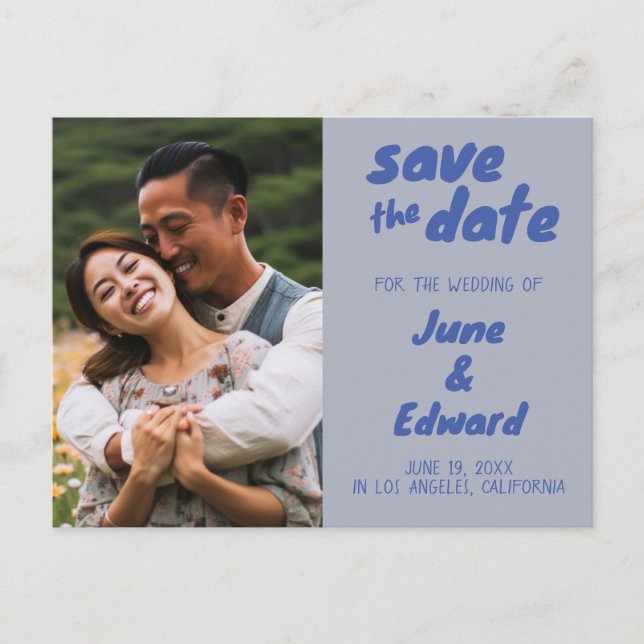 Convite de Casamento Foto Personalizada SAVE the D (Frente)