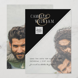 Convite de Casamento FOTO Preto Branco Código QR S