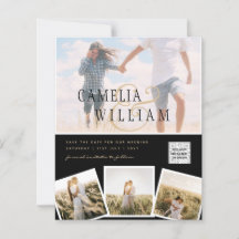 Convite de Casamento FOTO Preto Branco QR CODE Sal