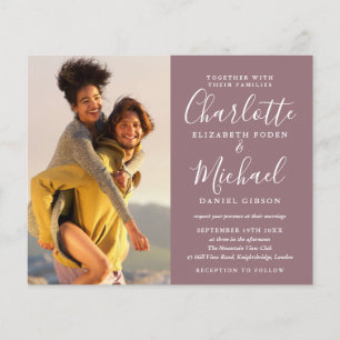 Convite de Casamento Foto Rosa Mauve Orçamento Tot