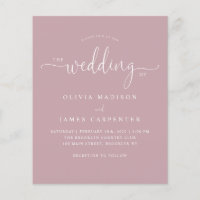Convite de Casamento Foto Rosa Po dusty Boho Moder