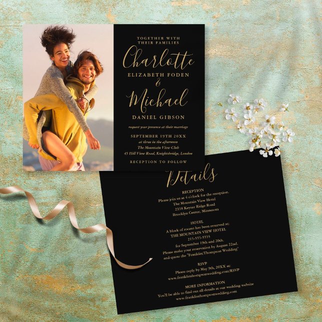 Convite de Casamento Fotográfico Budget All In One (Criador carregado)