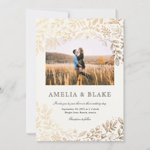 Convite De Casamento Fotográfico De Colheita De Fl