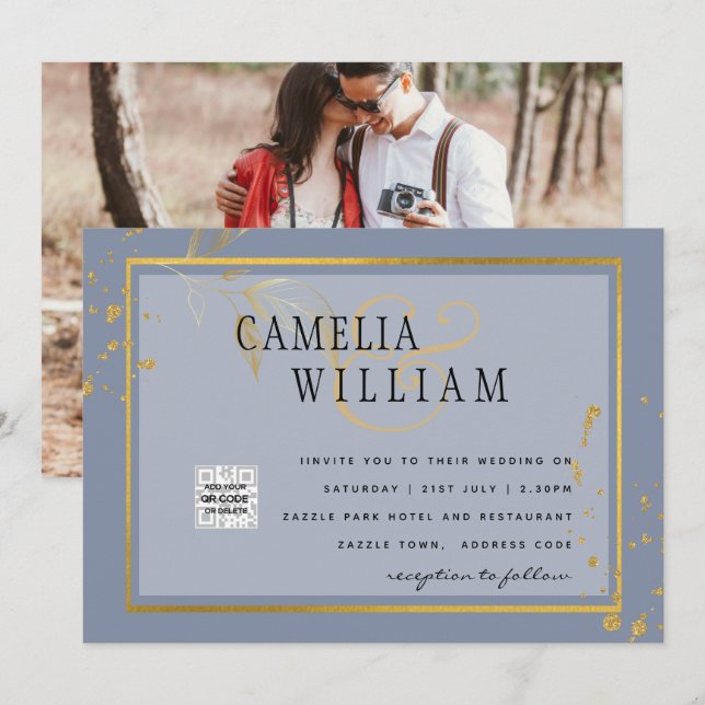 Convite de Casamento FOTOGRÁFICO ECONÔMICO para Sa (Frente/Verso)