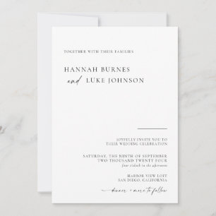 Convite de casamento Fotográfico, Minialista Moder