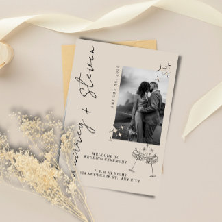 Convite de Casamento Fotográfico Minimalista Moder