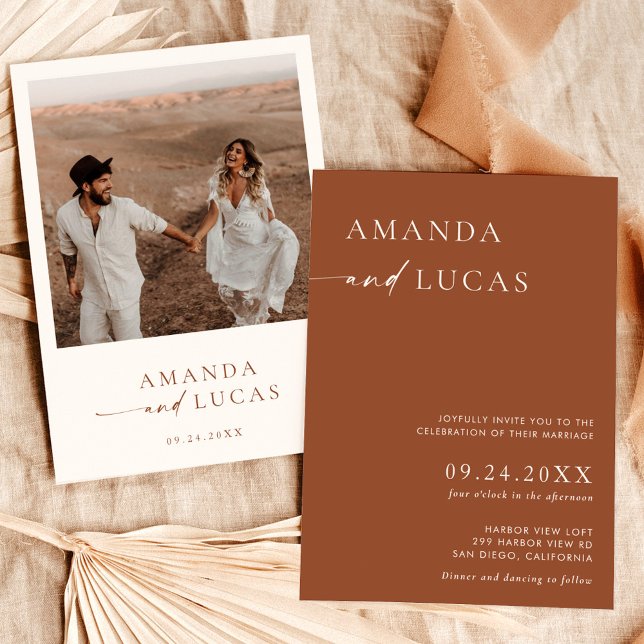 Convite de casamento Fotográfico, Terracotta Moder (Criador carregado)