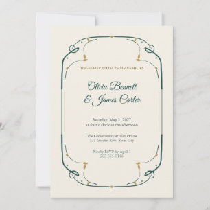 Convite de Casamento Fronteira Art Nouveau Whiplas
