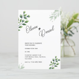 Convite de Casamento Fuga com Verde