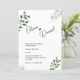 Convite de Casamento Fuga com Verde