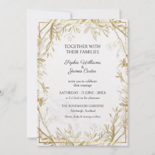 Convite de Casamento Galho de Oliveira em Marfim D