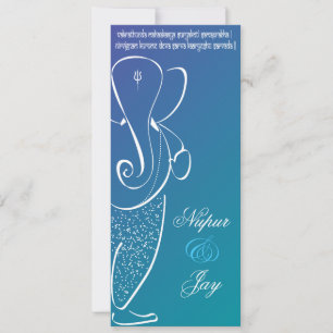 Convite de Casamento Ganesha :: Azul-marinho e Azu
