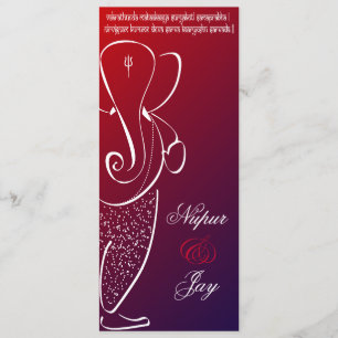 Convite de Casamento Ganesha :: Vermelho Cereja