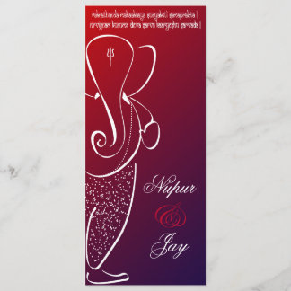 Convite de Casamento Ganesha :: Vermelho Cereja