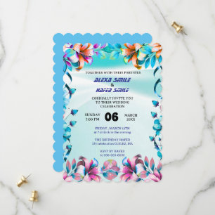 Convite de Casamento Gatefold Flor Silvestre, Bela