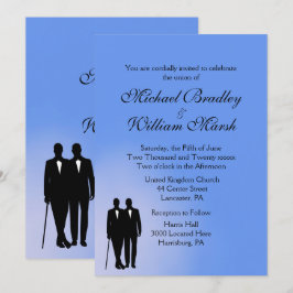 Convite de Casamento Gay Azul