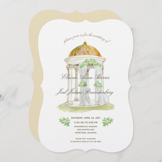 Convite de Casamento Gazebo (Frente/Verso)