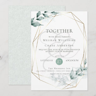 Convite de casamento  Geleia verde-azulada