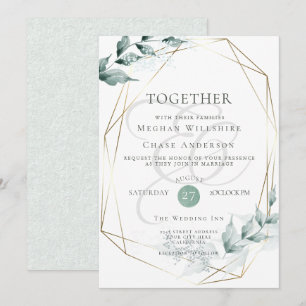 Convite de casamento  Geleia verde-azulada