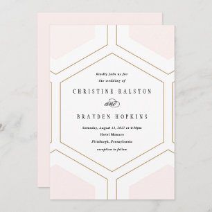 Convite De Casamento Geométrico De Diamantes